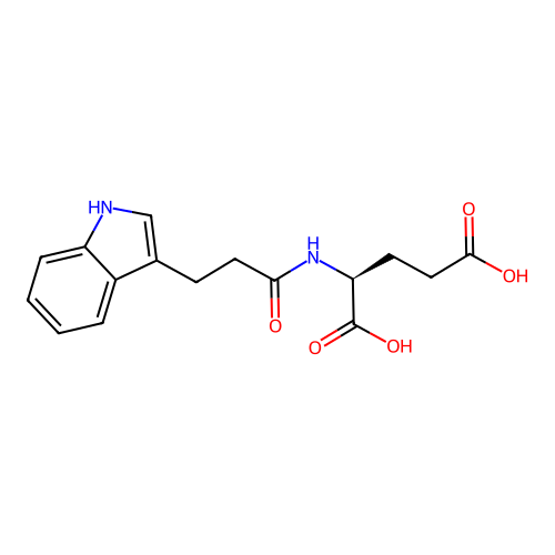 N-[3-(1H-indol-3-yl)propanoyl]-L-glutamic acid structure