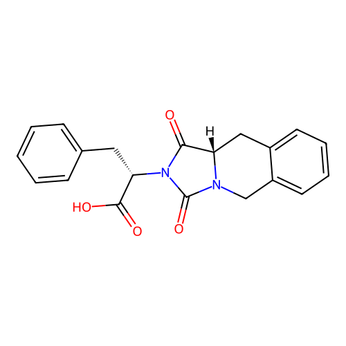 (2S)-2-[(10aS)-1,3-dioxo-1,5,10,10a-tetrahydroimidazo[1,5-b]isoquinolin-2(3H)-yl]-3-phenylpropanoic acid structure