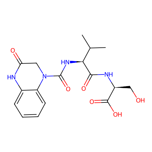 N-[(3-hydroxyquinoxalin-1(2H)-yl)carbonyl]-L-valyl-L-serine structure