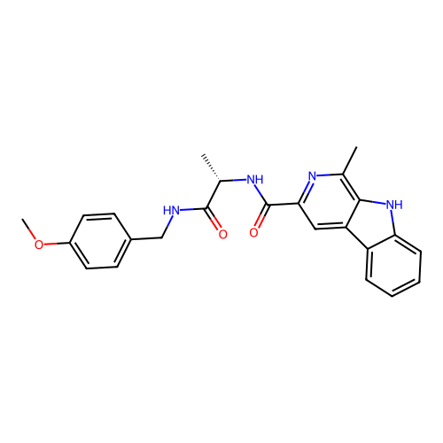 (S)-N-(1-((4-methoxybenzyl)amino)-1-oxopropan-2-yl)-1-methyl-9H-pyrido[3,4-b]indole-3-carboxamide structure