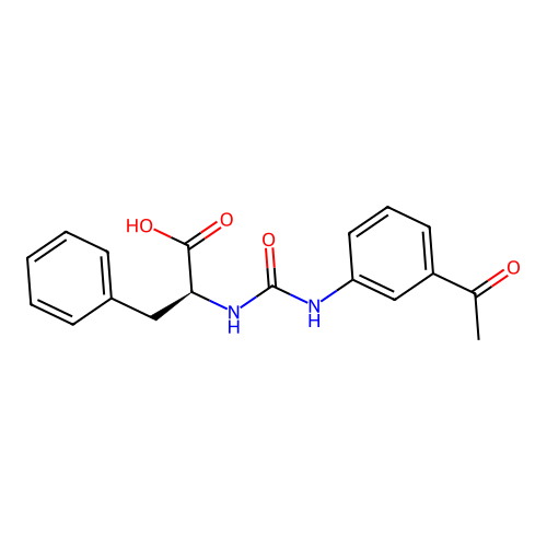 N-[(3-acetylphenyl)carbamoyl]-L-phenylalanine structure