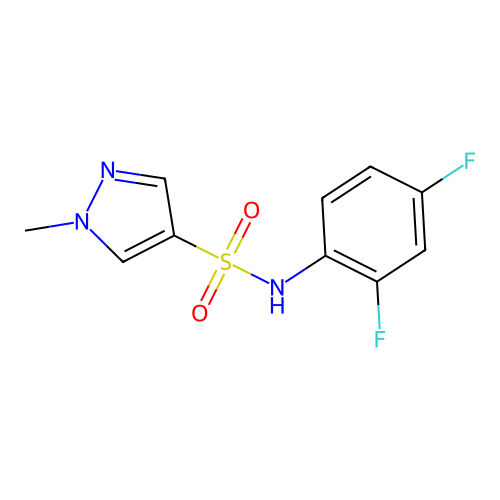 N-(2,4-difluorophenyl)-1-methyl-1H-pyrazole-4-sulfonamide structure