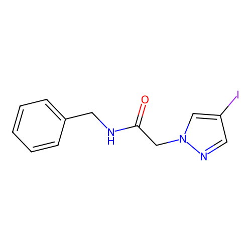 N-benzyl-2-(4-iodo-1H-pyrazol-1-yl)acetamide structure