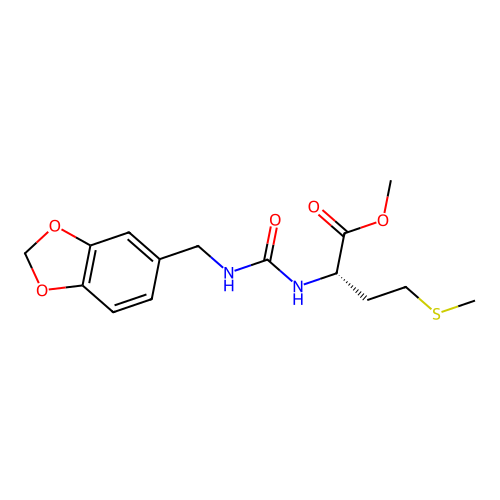 methyl N-[(1,3-benzodioxol-5-ylmethyl)carbamoyl]-L-methioninate structure