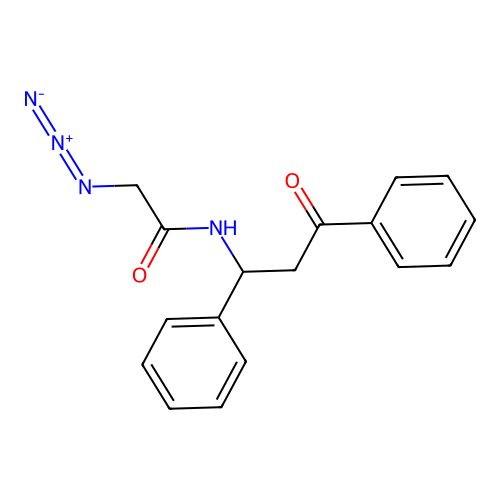 2-azido-N-(3-oxo-1,3-diphenylpropyl)acetamide structure