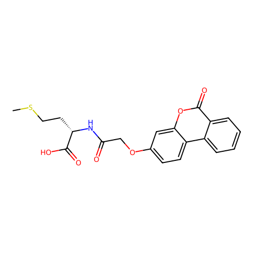 N-{[(6-oxo-6H-benzo[c]chromen-3-yl)oxy]acetyl}-L-methionine structure