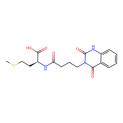 (S)-2-(4-(2,4-dioxo-1,2-dihydroquinazolin-3(4H)-yl)butanamido)-4-(methylthio)butanoic acid structure