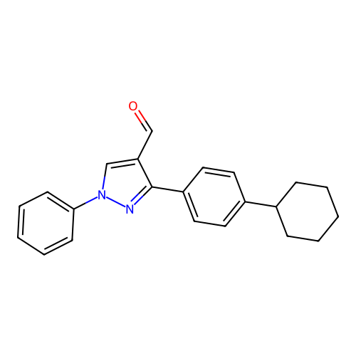 3-(4-cyclohexylphenyl)-1-phenyl-1H-pyrazole-4-carbaldehyde structure