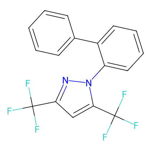 1-[1,1'-biphenyl]-2-yl-3,5-bis(trifluoromethyl)-1H-pyrazole structure