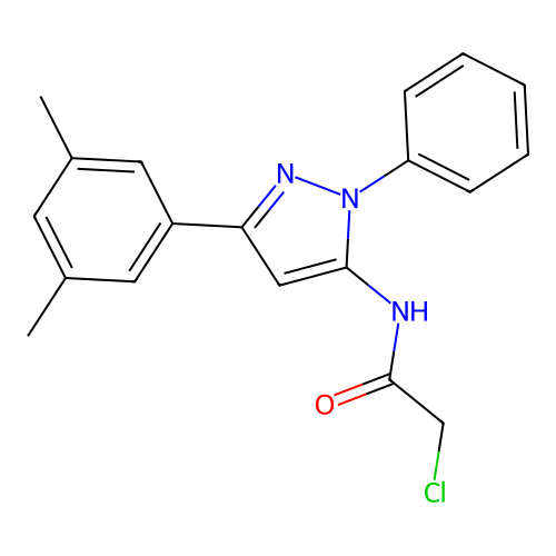 2-chloro-N-[3-(3,5-dimethylphenyl)-1-phenyl-1H-pyrazol-5-yl]acetamide structure
