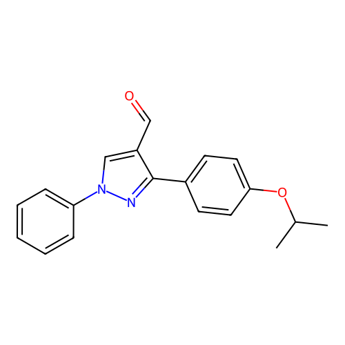 1-phenyl-3-[4-(propan-2-yloxy)phenyl]-1H-pyrazole-4-carbaldehyde structure