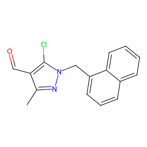 5-Chloro-3-methyl-1-(naphthalen-1-ylmethyl)pyrazole-4-carbaldehyde structure