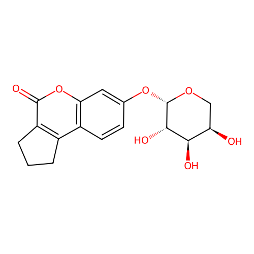 7-[(3,4,5-Trihydroxyoxan-2-YL)oxy]-1H,2H,3H,4H-cyclopenta[C]chromen-4-one structure