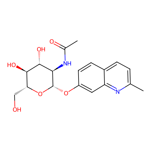 N-((2S,3R,4R,5S,6R)-4,5-dihydroxy-6-(hydroxymethyl)-2-((2-methylquinolin-7-yl)oxy)tetrahydro-2H-pyran-3-yl)acetamide structure