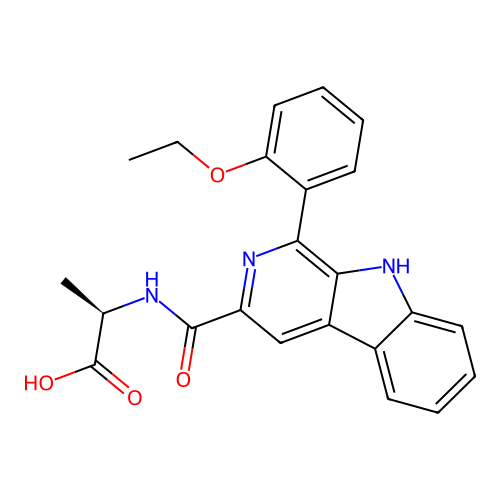 N-{[1-(2-ethoxyphenyl)-9H-beta-carbolin-3-yl]carbonyl}-D-alanine structure