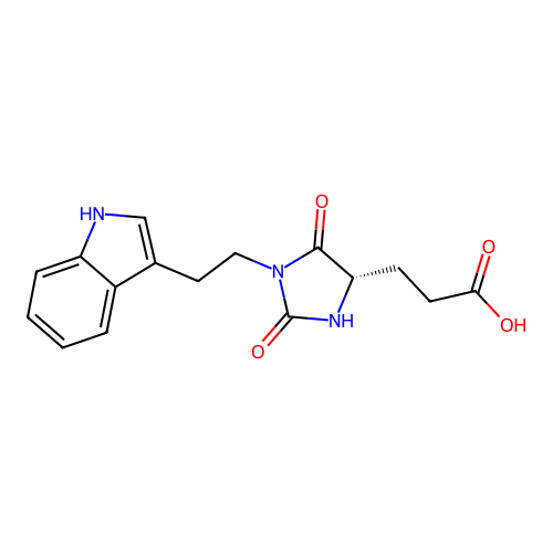 3-[(4S)-1-[2-(1H-indol-3-yl)ethyl]-2,5-dioxoimidazolidin-4-yl]propanoic acid structure
