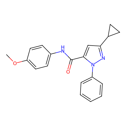 3-cyclopropyl-N-(4-methoxyphenyl)-1-phenyl-1H-pyrazole-5-carboxamide structure