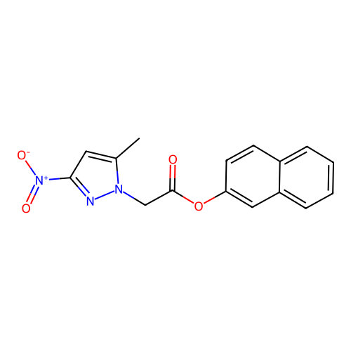 2-Naphthalenyl 5-methyl-3-nitro-1H-pyrazole-1-acetate structure
