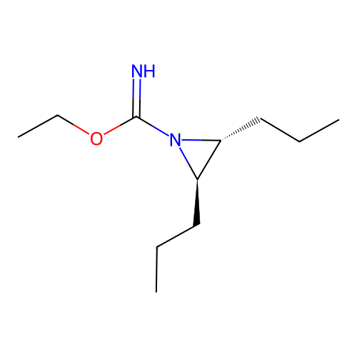 ethyl (2R,3R)-2,3-dipropylaziridine-1-carboximidate structure