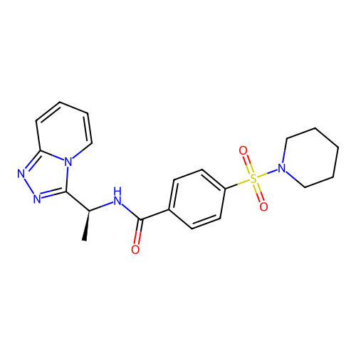 (S)-N-(1-([1,2,4]triazolo[4,3-a]pyridin-3-yl)ethyl)-4-(piperidin-1-ylsulfonyl)benzamide structure