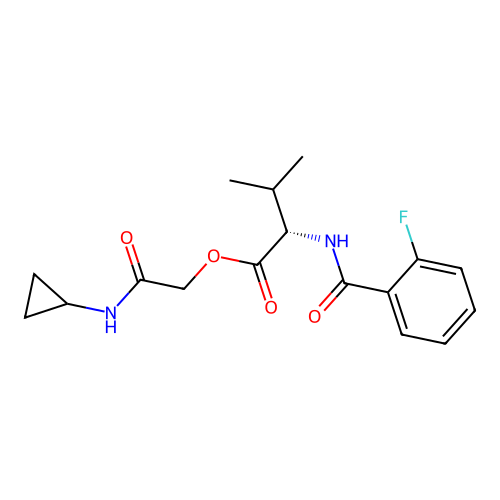 [2-(cyclopropylamino)-2-oxoethyl] (2S)-2-[(2-fluorobenzoyl)amino]-3-methylbutanoate structure