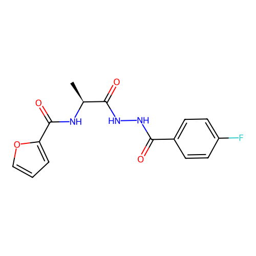 N-[(2S)-1-[2-(4-fluorobenzoyl)hydrazinyl]-1-oxopropan-2-yl]furan-2-carboxamide structure
