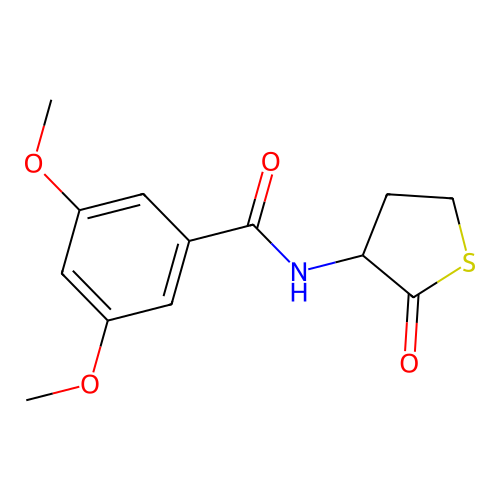 3,5-dimethoxy-N-(2-oxotetrahydrothiophen-3-yl)benzamide structure