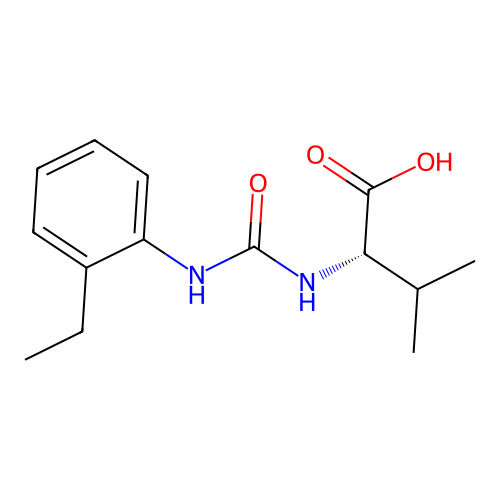 (S)-2-[3-(2-Ethyl-phenyl)-ureido]-3-methyl-butyric acid structure