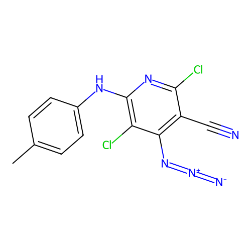 4-Azido-2,5-dichloro-6-[(4-methylphenyl)amino]pyridine-3-carbonitrile structure