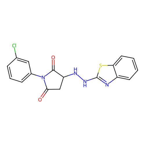 3-[2-(1,3-Benzothiazol-2-yl)hydrazinyl]-1-(3-chlorophenyl)pyrrolidine-2,5-dione structure