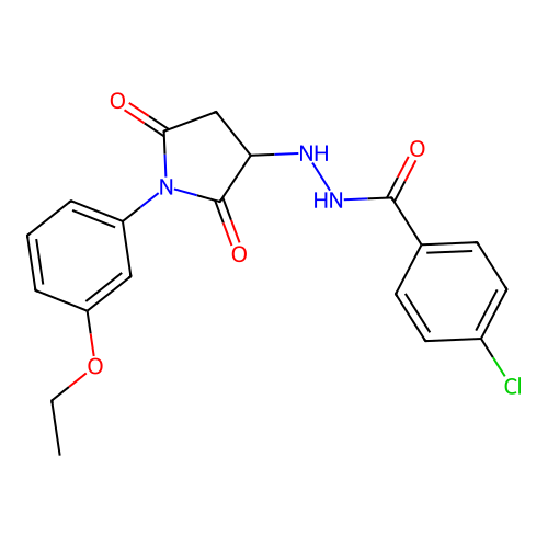 4-chloro-N'-[1-(3-ethoxyphenyl)-2,5-dioxopyrrolidin-3-yl]benzohydrazide structure