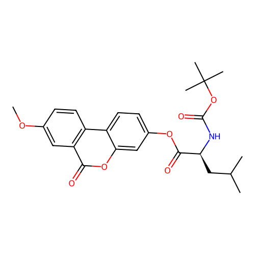 (8-methoxy-6-oxobenzo[c]chromen-3-yl) (2S)-4-methyl-2-[(2-methylpropan-2-yl)oxycarbonylamino]pentanoate structure