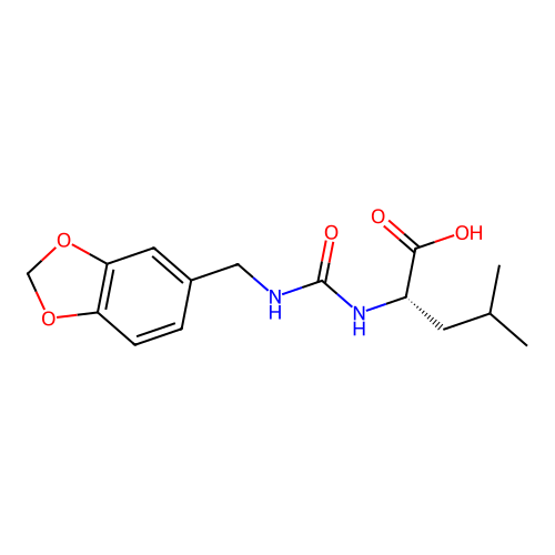 (2S)-2-(1,3-benzodioxol-5-ylmethylcarbamoylamino)-4-methylpentanoic acid structure