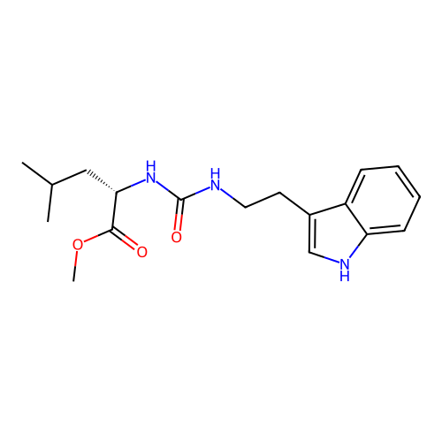 (S)-methyl 2-(3-(2-(1H-indol-3-yl)ethyl)ureido)-4-methylpentanoate structure