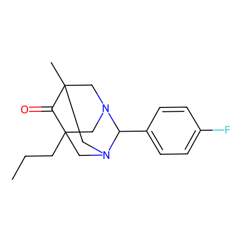 2-(4-Fluorophenyl)-5-methyl-7-propyl-1,3-diazatricyclo[3.3.1.1~3,7~]decan-6-one structure