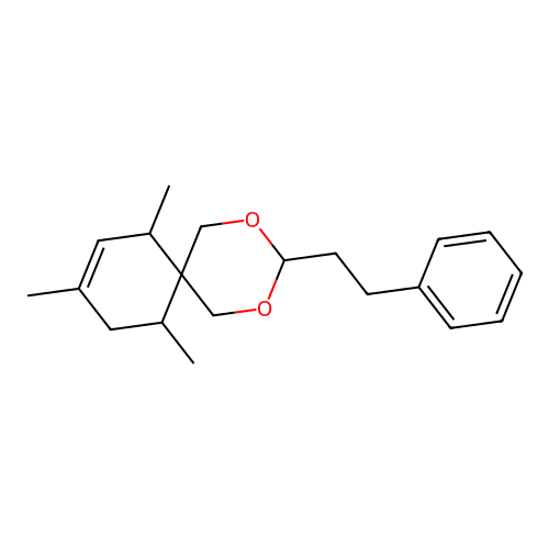 7,9,11-Trimethyl-3-(2-phenylethyl)-2,4-dioxaspiro[5.5]undec-8-ene structure