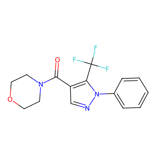 morpholino[1-phenyl-5-(trifluoromethyl)-1H-pyrazol-4-yl]methanone structure
