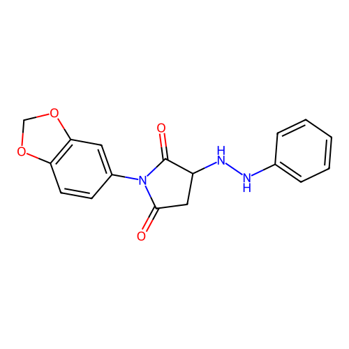 1-(1,3-Benzodioxol-5-yl)-3-(2-phenylhydrazinyl)pyrrolidine-2,5-dione structure