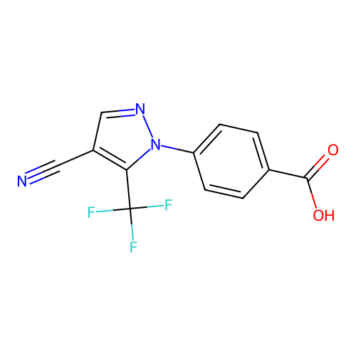 4-[4-cyano-5-(trifluoromethyl)pyrazol-1-yl]benzoic Acid structure