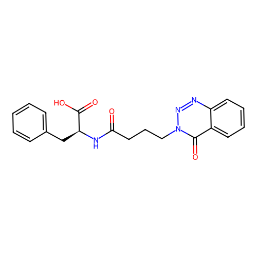 (S)-2-(4-(4-oxobenzo[d][1,2,3]triazin-3(4H)-yl)butanamido)-3-phenylpropanoic acid structure