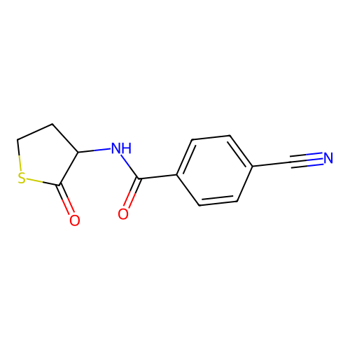 4-cyano-N-(2-oxothiolan-3-yl)benzamide structure