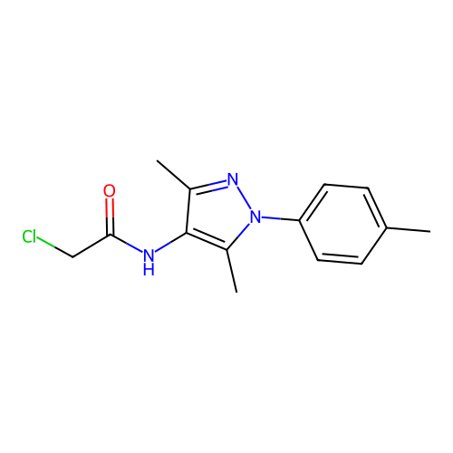 2-chloro-N-(3,5-dimethyl-1-(4-methylphenyl)-1H-pyrazol-4-yl)acetamide structure