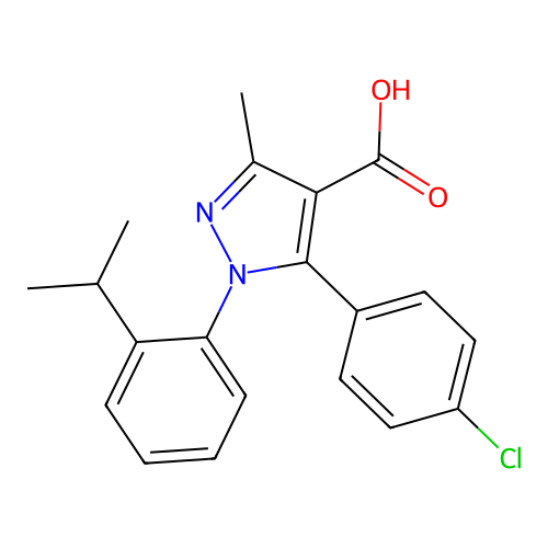 5-(4-Chlorophenyl)-1-(2-isopropylphenyl)-3-methyl-1H-pyrazole-4-carboxylic acid structure