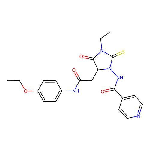 N-(5-{[(4-ETHOXYPHENYL)CARBAMOYL]METHYL}-3-ETHYL-4-OXO-2-SULFANYLIDENEIMIDAZOLIDIN-1-YL)PYRIDINE-4-CARBOXAMIDE structure