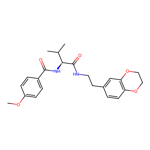 N-[(2S)-1-[2-(2,3-dihydro-1,4-benzodioxin-6-yl)ethylamino]-3-methyl-1-oxobutan-2-yl]-4-methoxybenzamide structure