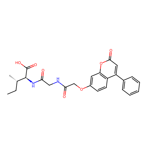 (2S,3S)-3-methyl-2-(2-(2-((2-oxo-4-phenyl-2H-chromen-7-yl)oxy)acetamido)acetamido)pentanoic acid structure