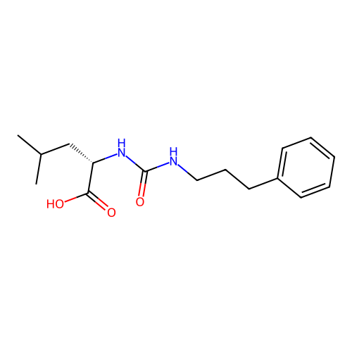 N-[(3-phenylpropyl)carbamoyl]-L-leucine structure