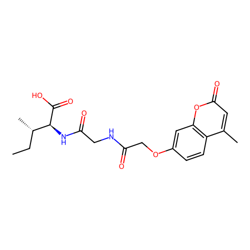 (2S,3S)-3-methyl-2-(2-(2-((4-methyl-2-oxo-2H-chromen-7-yl)oxy)acetamido)acetamido)pentanoic acid structure