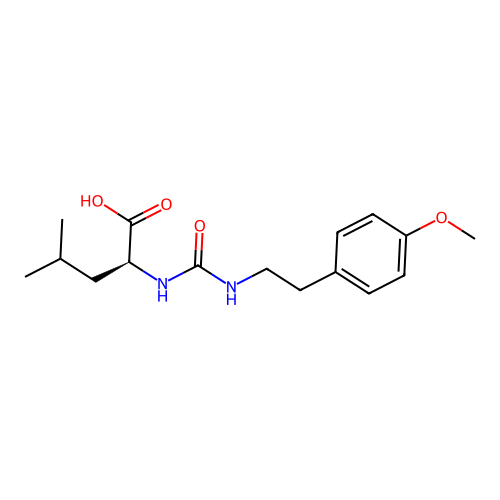 N-{[2-(4-methoxyphenyl)ethyl]carbamoyl}-L-leucine structure