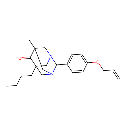 (5s,7s)-2-(4-(Allyloxy)phenyl)-5-butyl-7-methyl-1,3-diazaadamantan-6-one structure